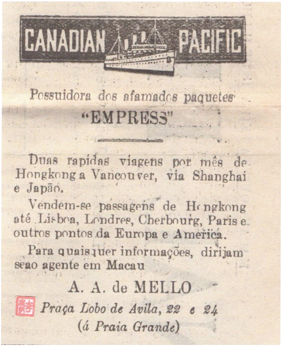 ANÚNCIO 1929 - CANADIAN PACIFIC
