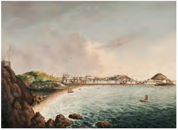 Vista da Praia Grande 1825 Artista Chinês desconhecido